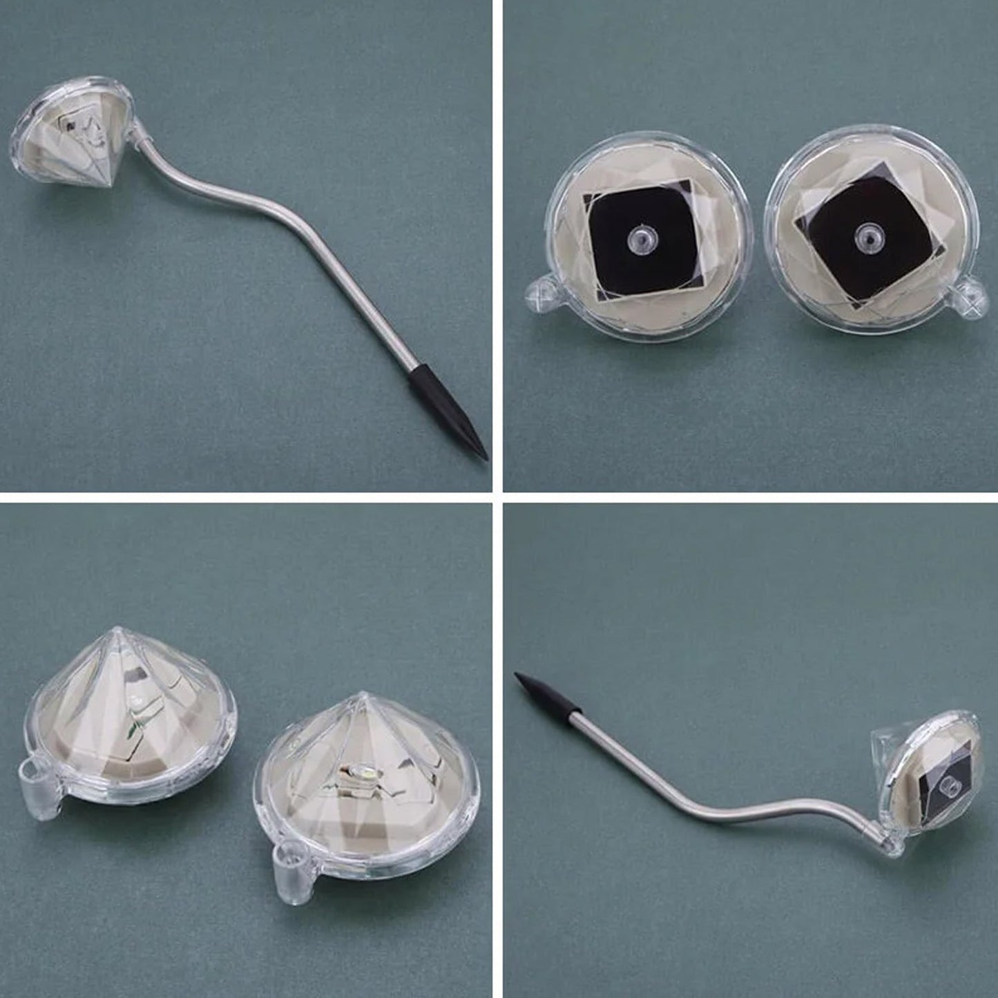 Diamond Shaped Solar Powered Outdoor Lights (4 Pcs Set)