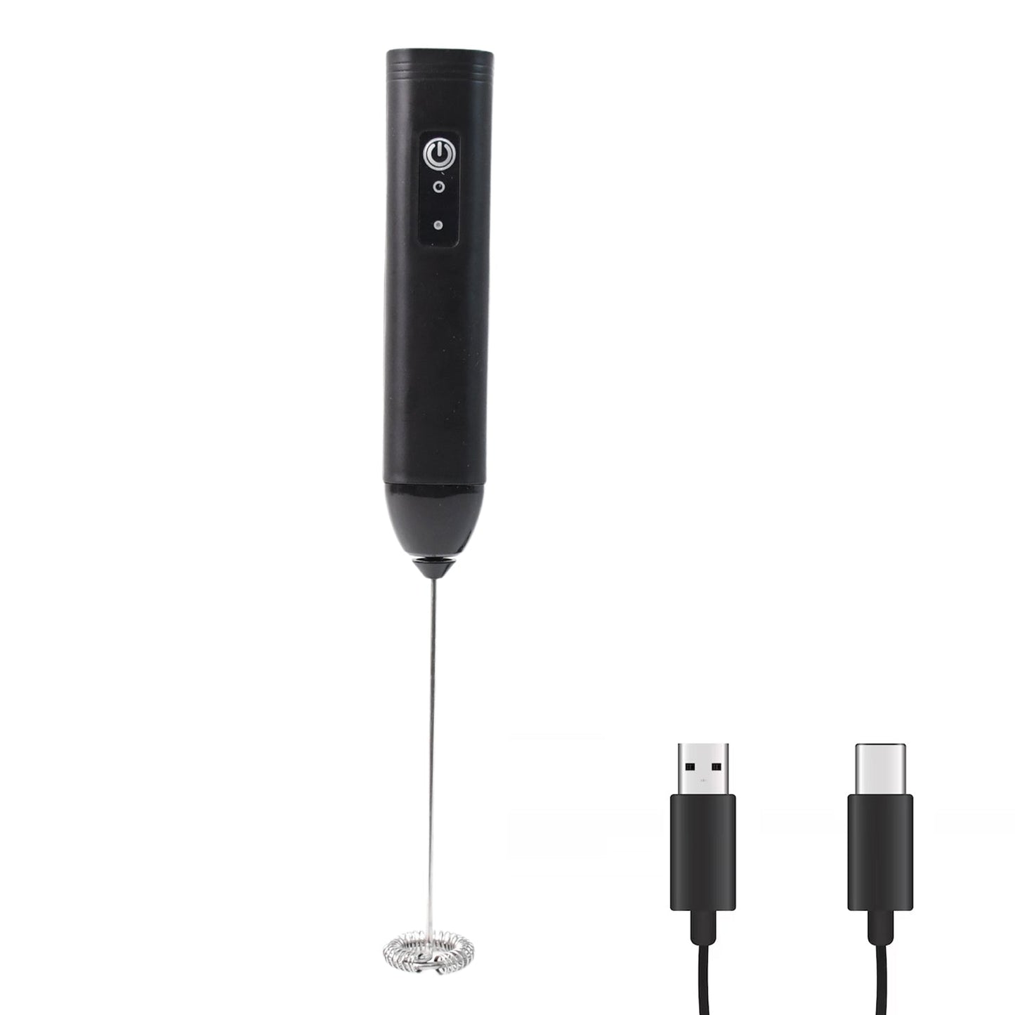 Electric Handheld Milk Frother with Steel Whisk