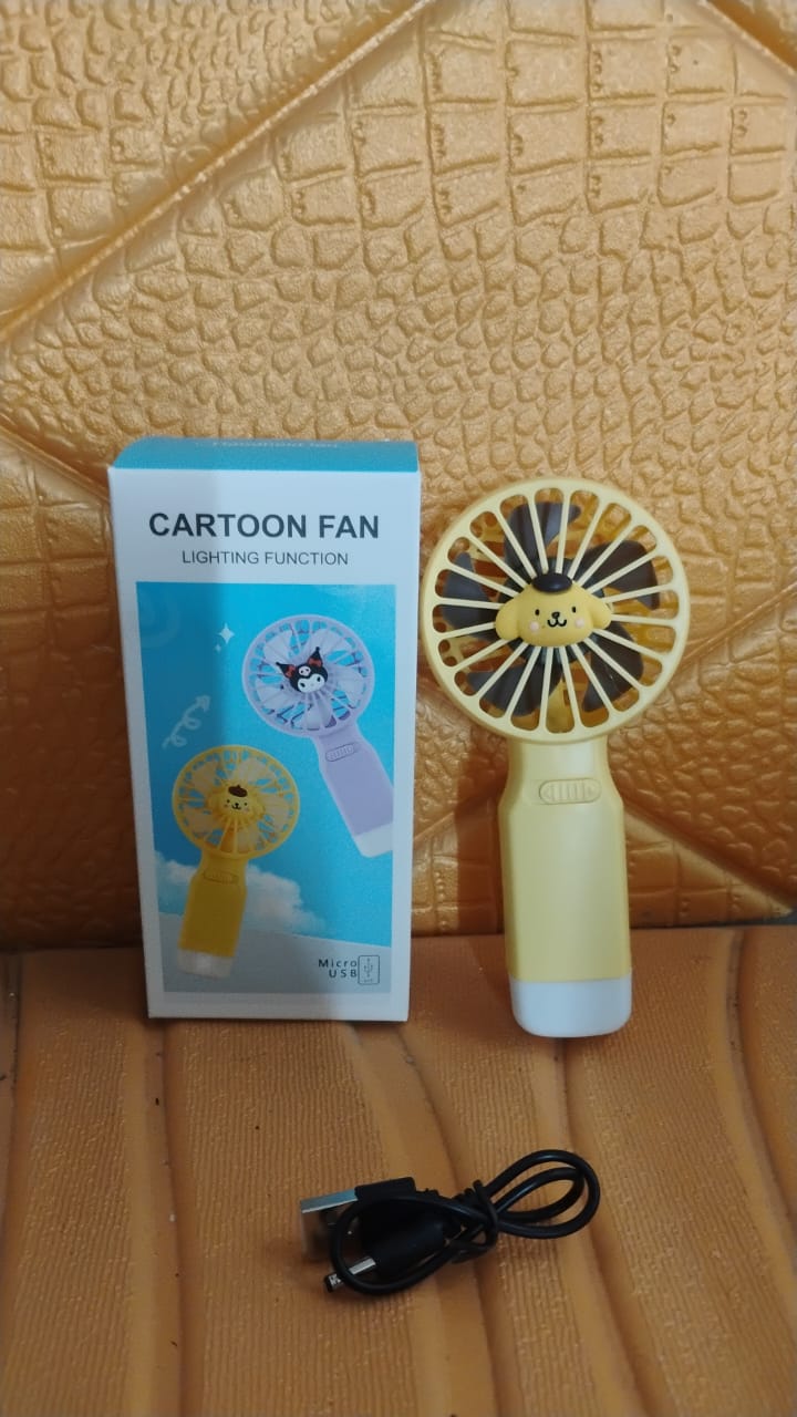 Cute Cartoon Handheld Fan with LED Light