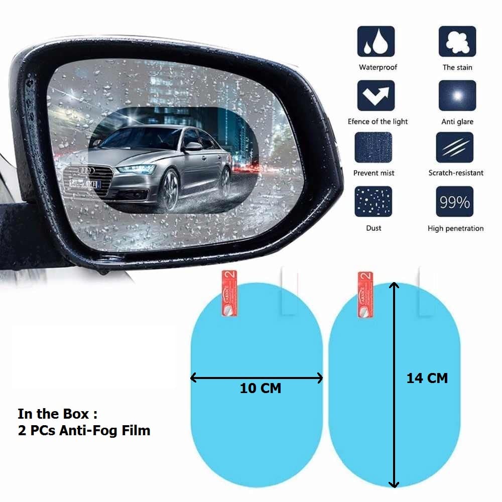 anti fog and protector film for orvm ( 2 pcs set )