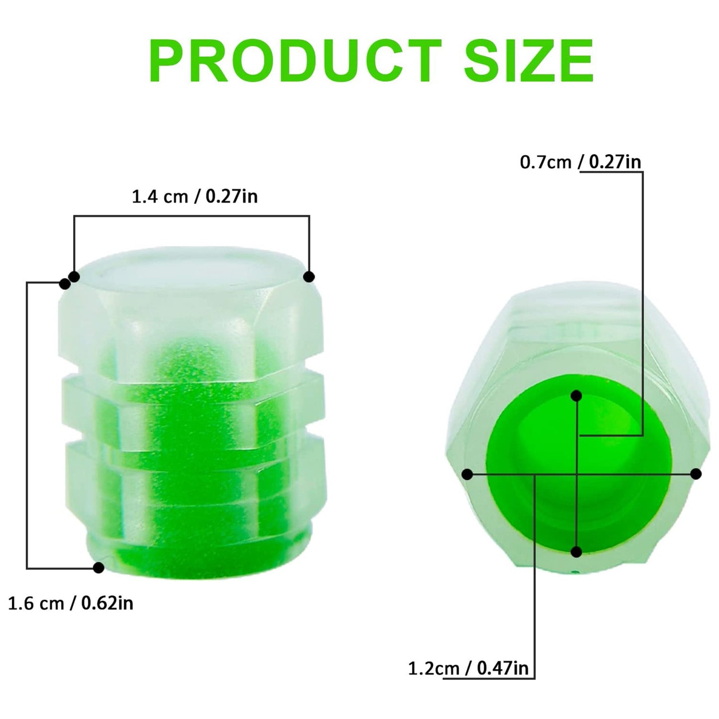 Luminous tyre Valve Caps ( 4 Pcs )