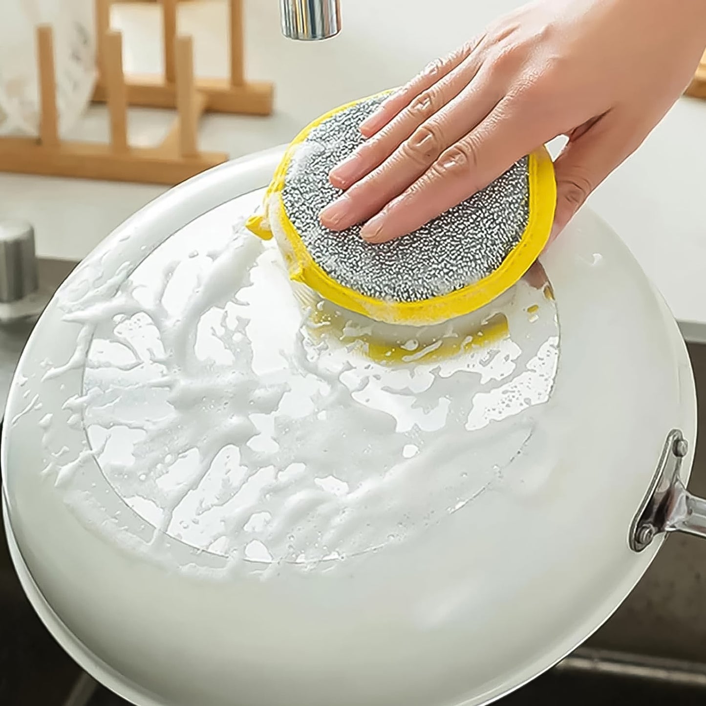 Double Side Dishwashing Sponge Brush