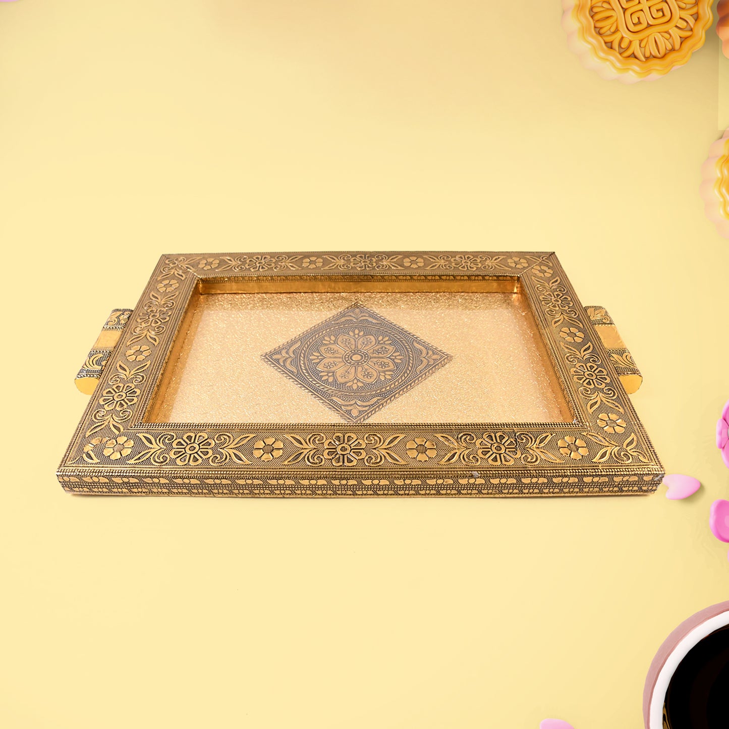 Premium Rajwadi Decorative Serving Tray (40x26 cm)