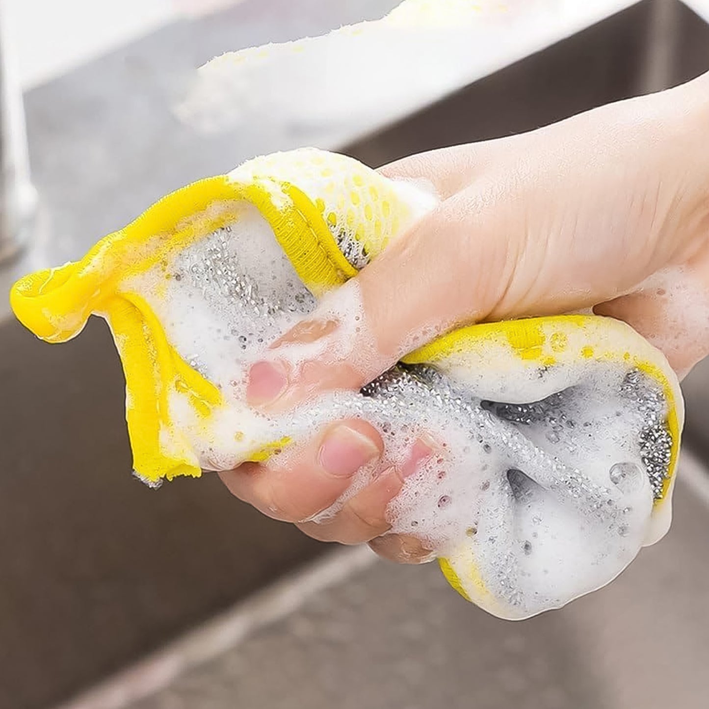 Double Side Dishwashing Sponge Brush