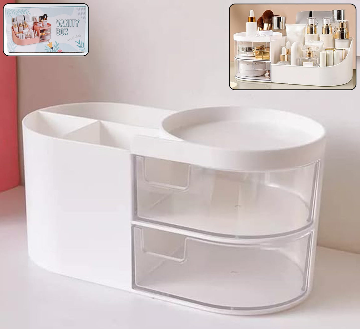 Multi-Functional Vanity Storage Organizer Box