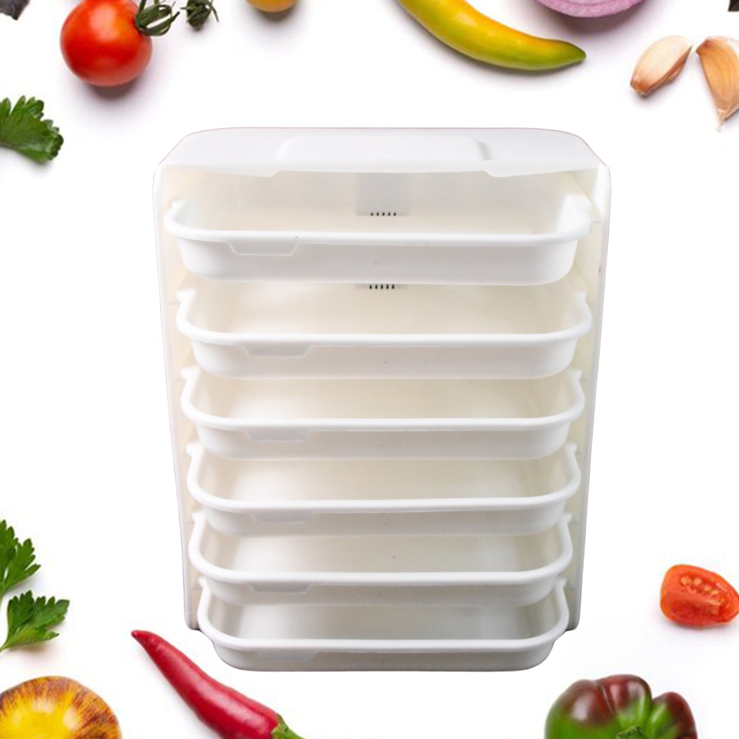 6-Layer Wall-Mounted Food Organizer Rack