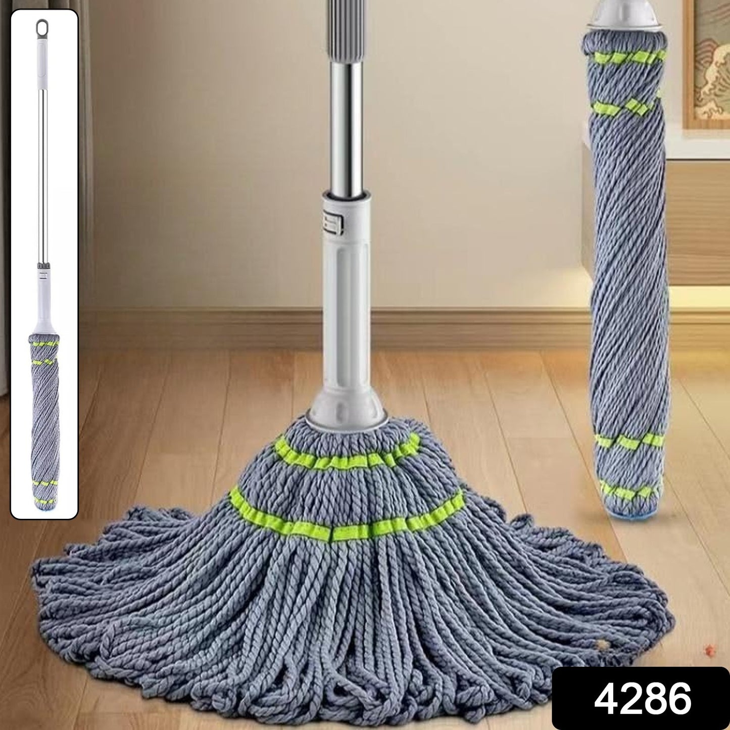 Squeeze Twist Self-Wringing Mop with Steel Handle