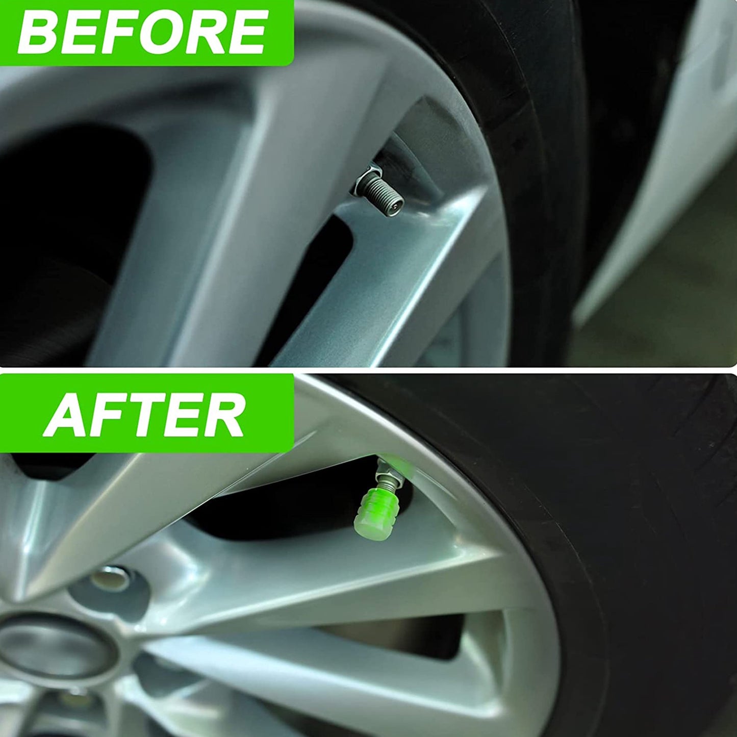 Luminous tyre Valve Caps ( 4 Pcs )