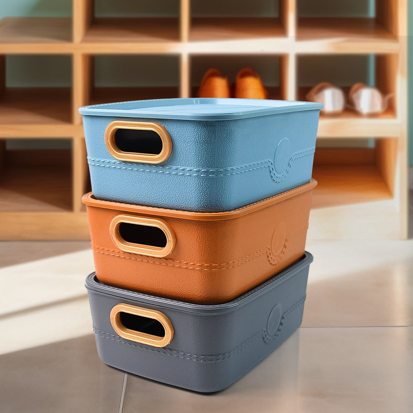 3-Piece Multipurpose Storage Basket Set with Handle