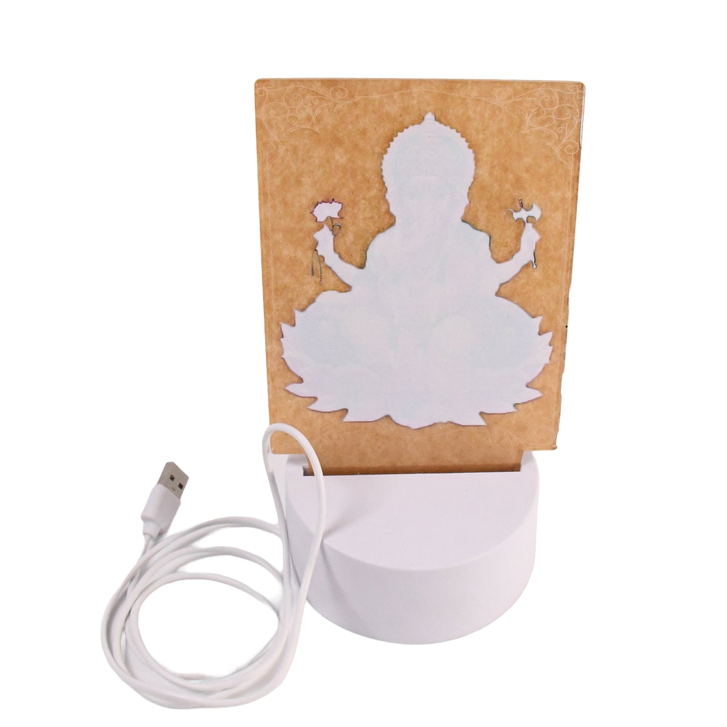 Beautiful 3d Lord Shree Ganesh Frame With Soft White Light
