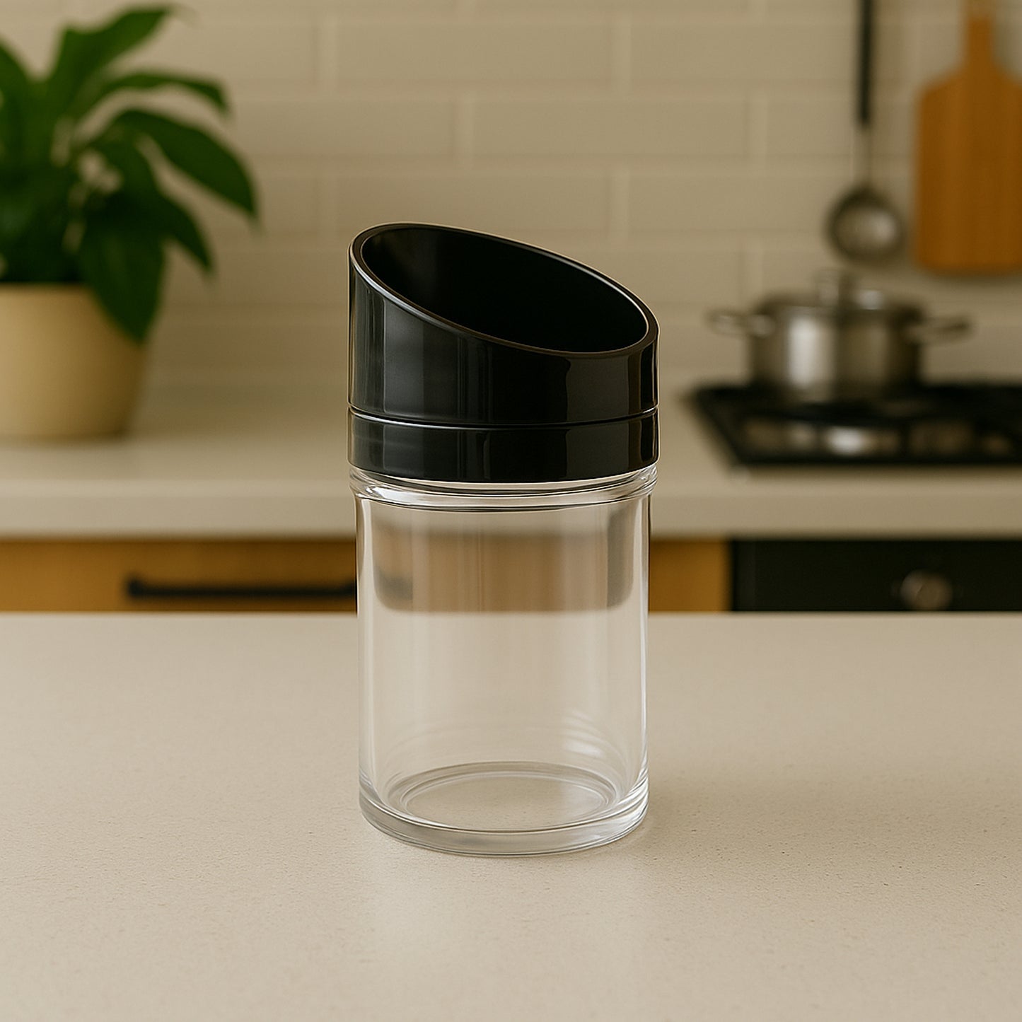 Slant-Lid Kitchen Storage Jar Set (2-Piece)