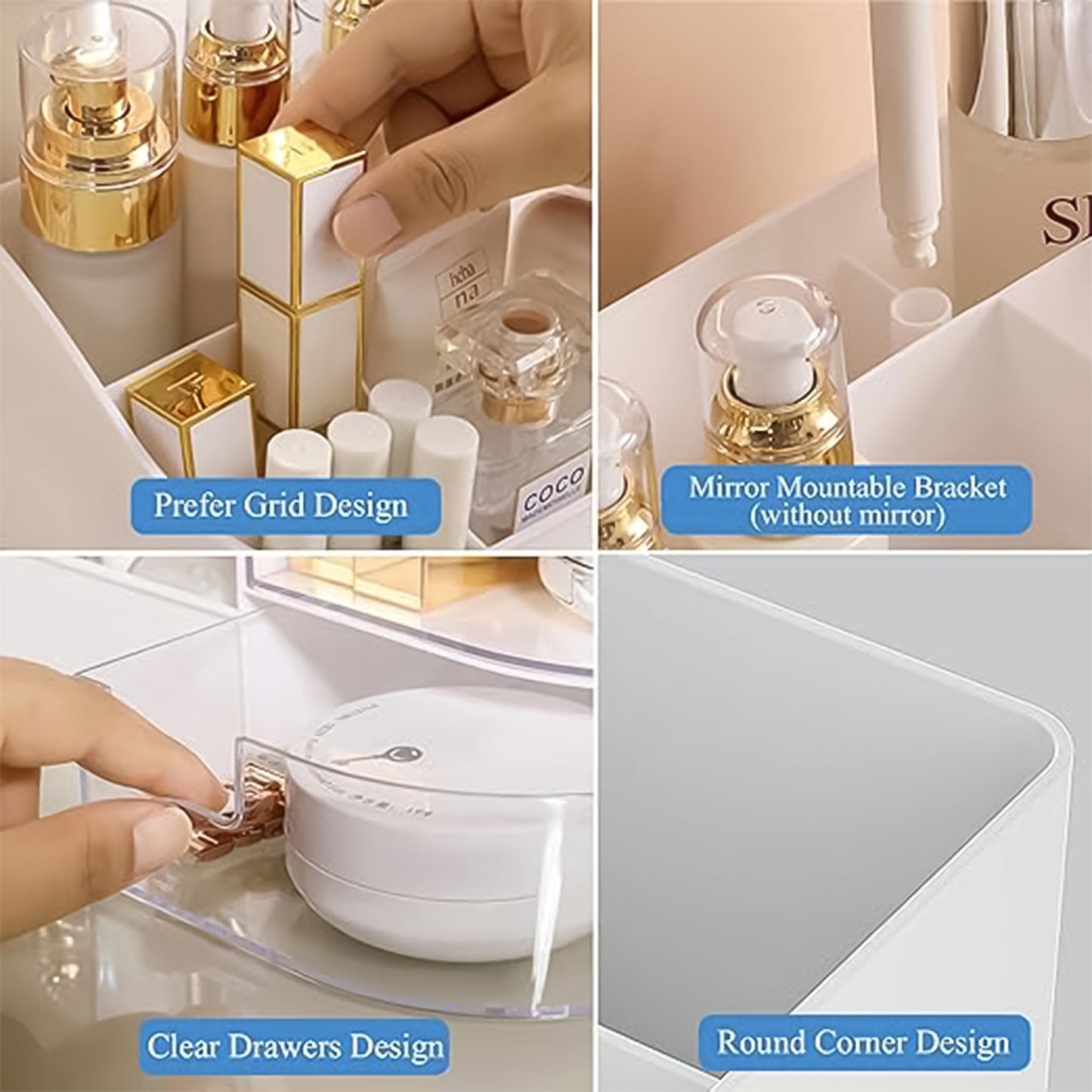 Multi-Functional Vanity Storage Organizer Box