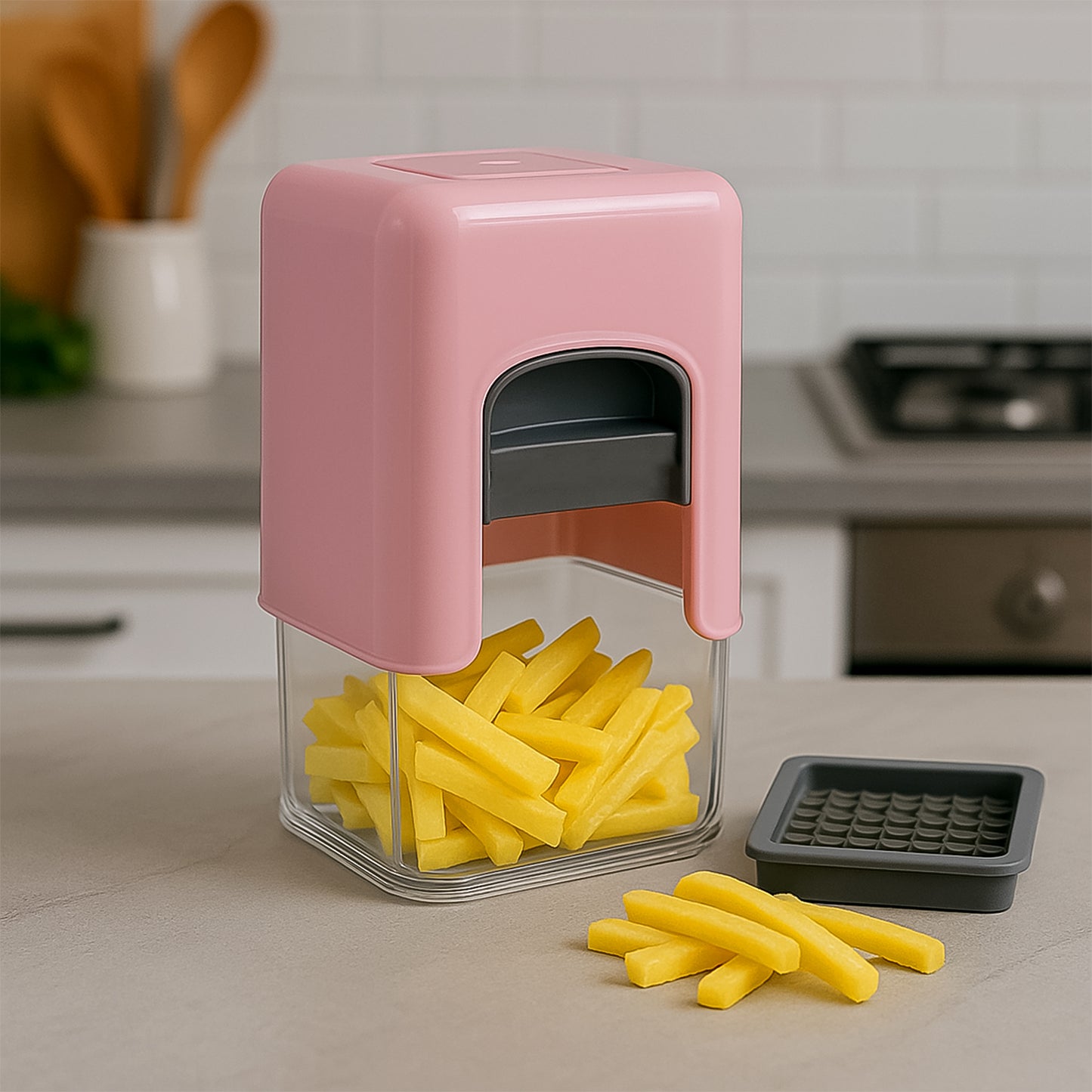 Heavy Duty Potato Chipser Vegetable Chopper With Dual Blade Set