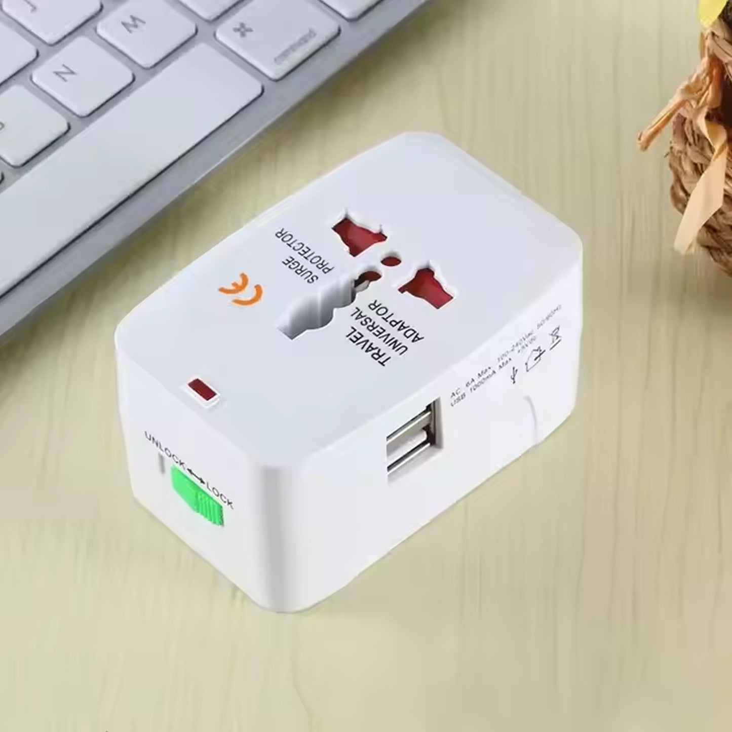 Universal Travel Adapter With Dual Usb Charger Ports