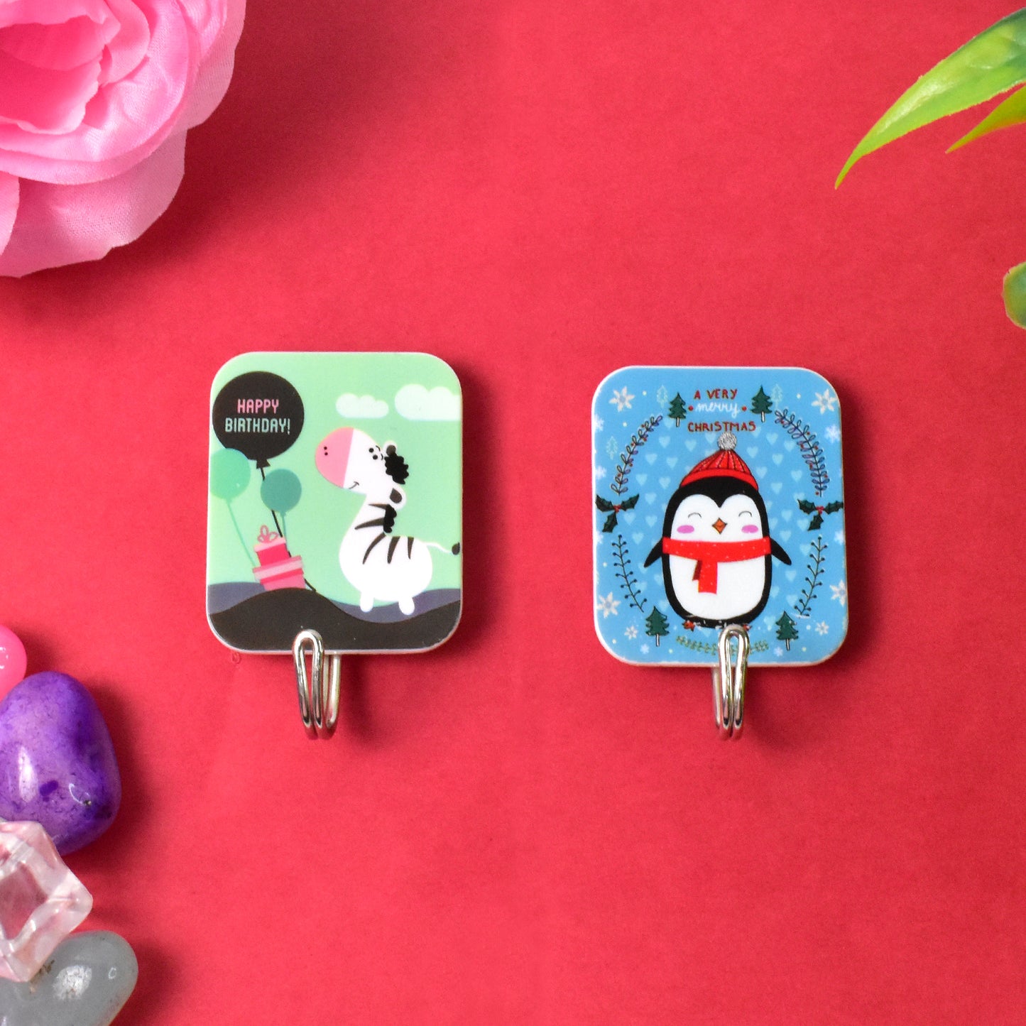 Cartoon Hook Self-adhesive Hooks (2 Pc Set)