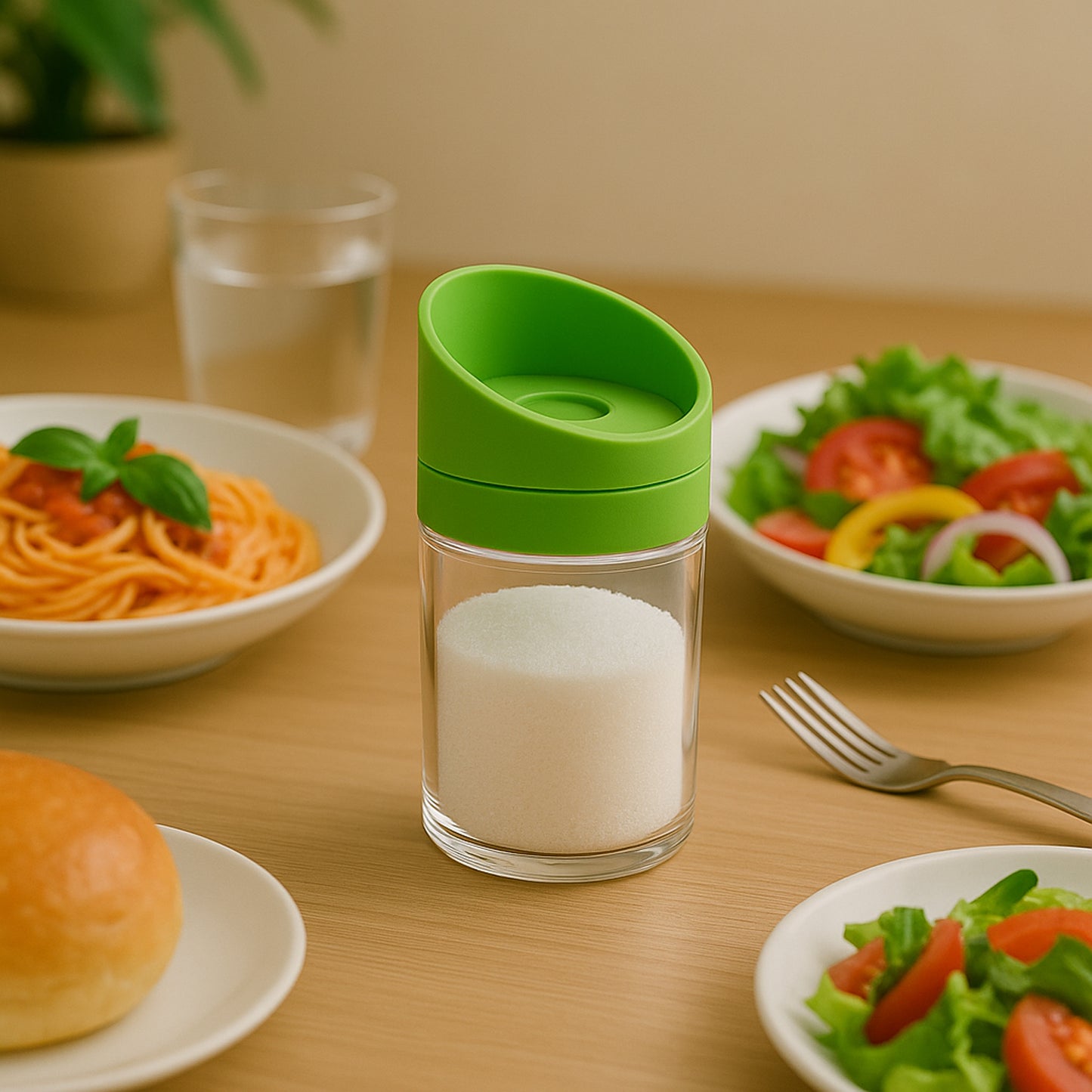 Slant-Lid Kitchen Storage Jar Set (2-Piece)