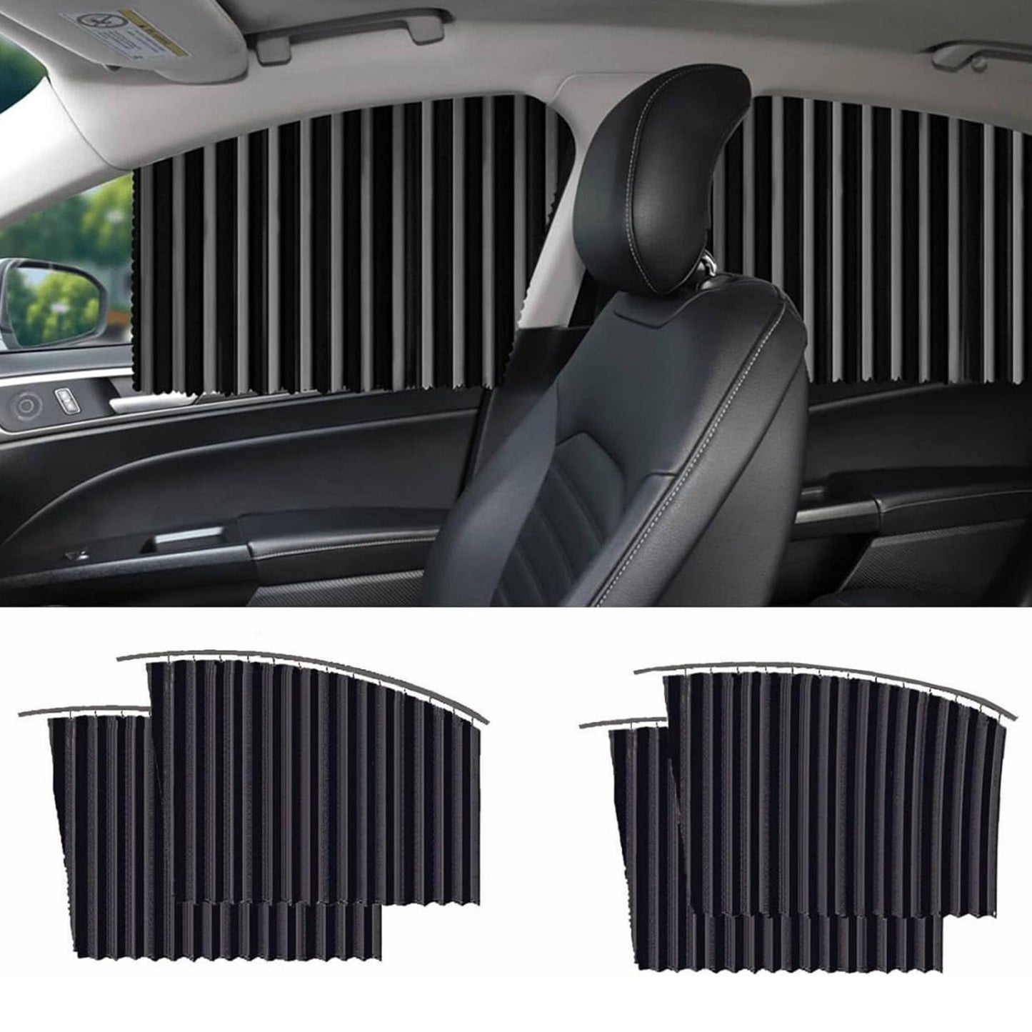 Curtain For Car Window Heat Sunshade Protection (4 Pcs)