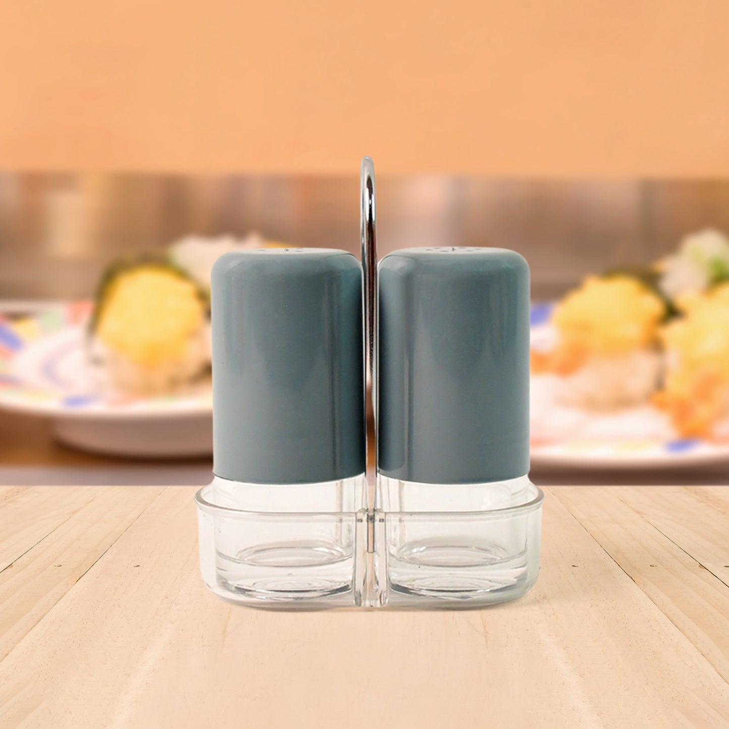 Salt Pepper Dispenser Set 2 pcs Acrylic Seasoning Shaker