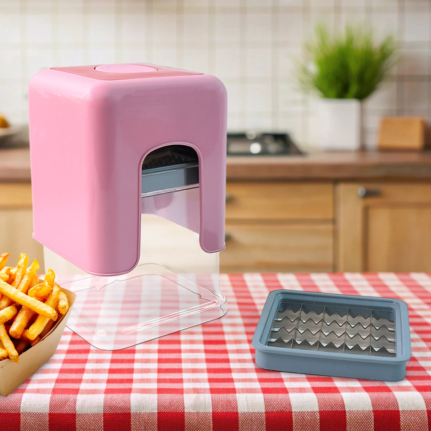 Heavy Duty Potato Chipser Vegetable Chopper With Dual Blade Set