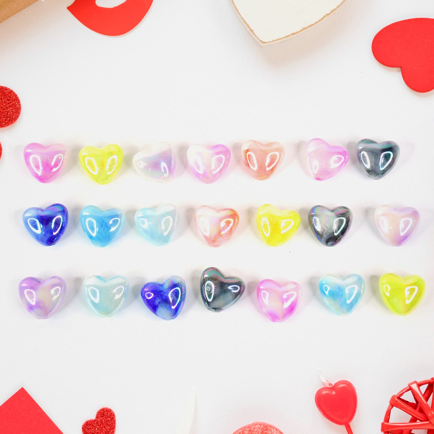 Heart-shaped Crystal Gem With Gift Cards (24 Pc)