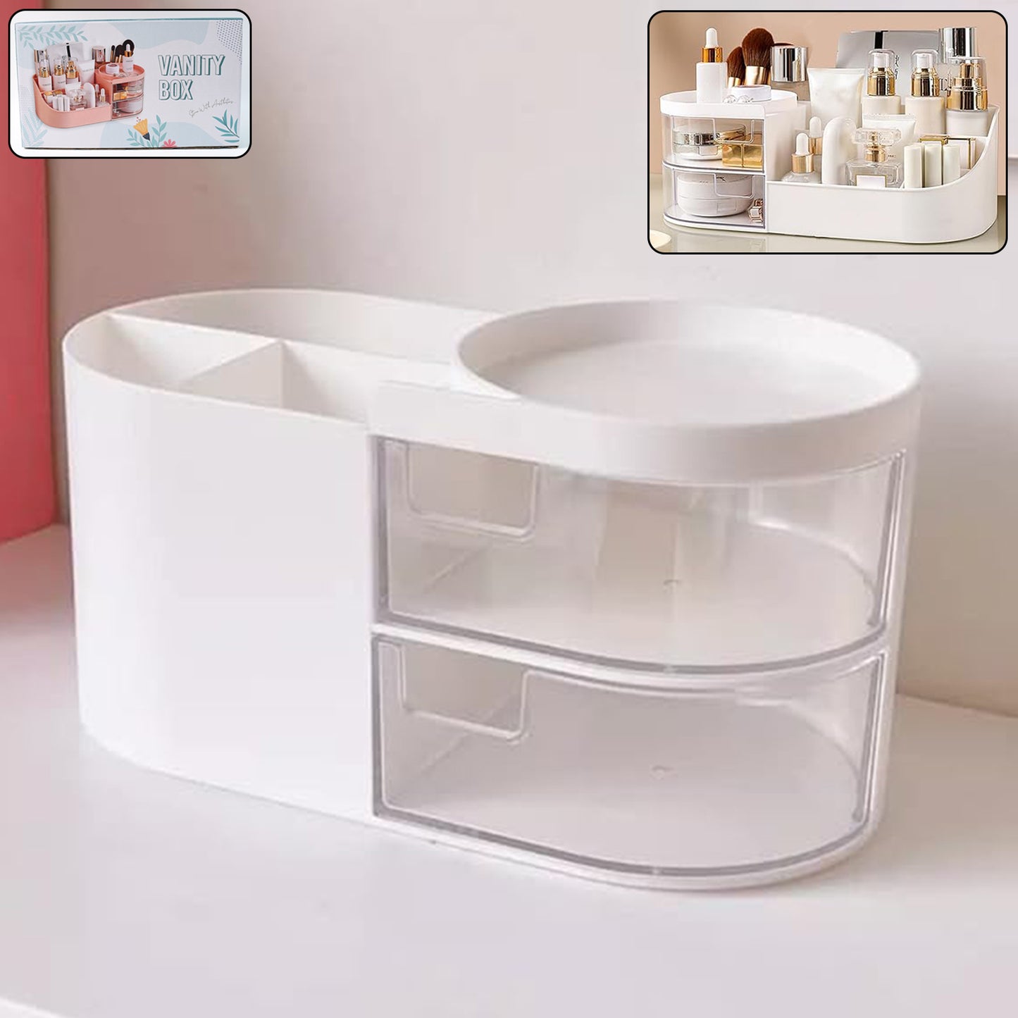 Multi-Functional Vanity Storage Organizer Box