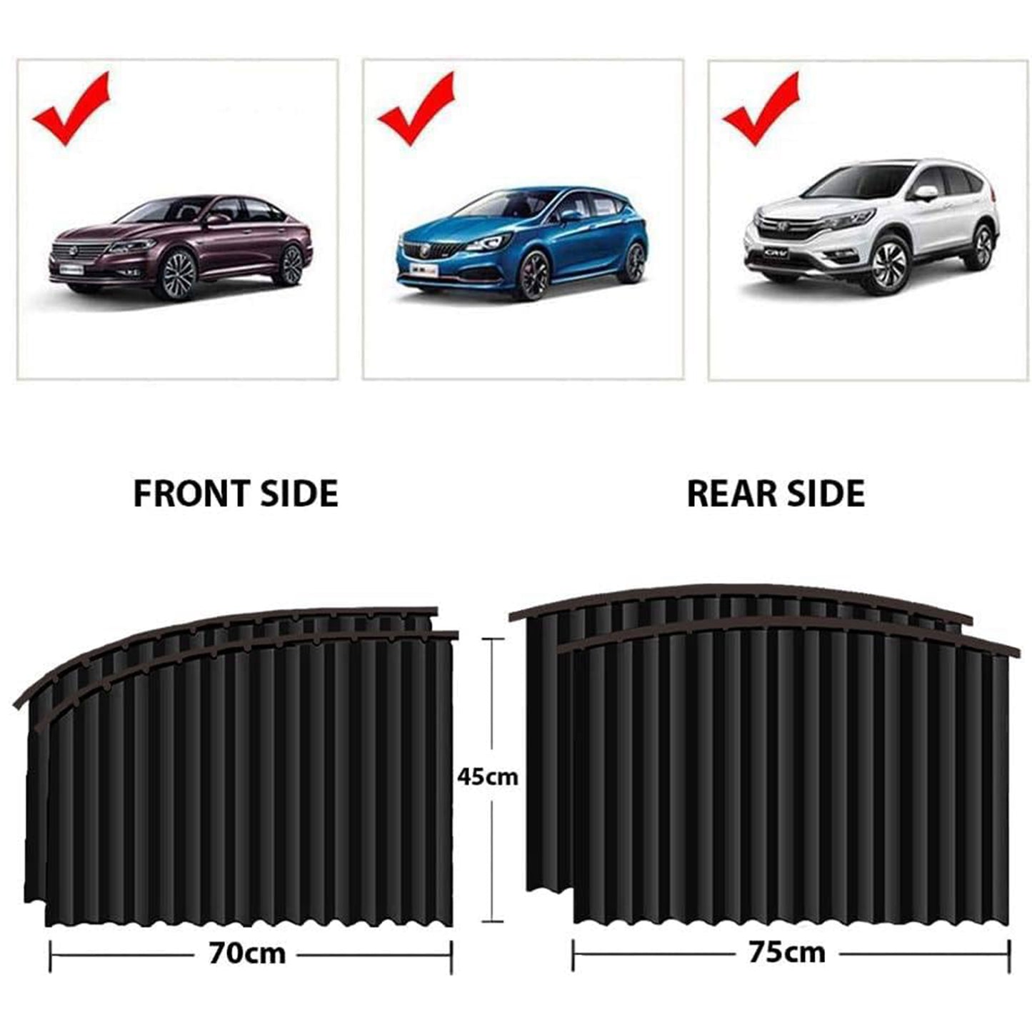 Curtain For Car Window Heat Sunshade Protection (4 Pcs)