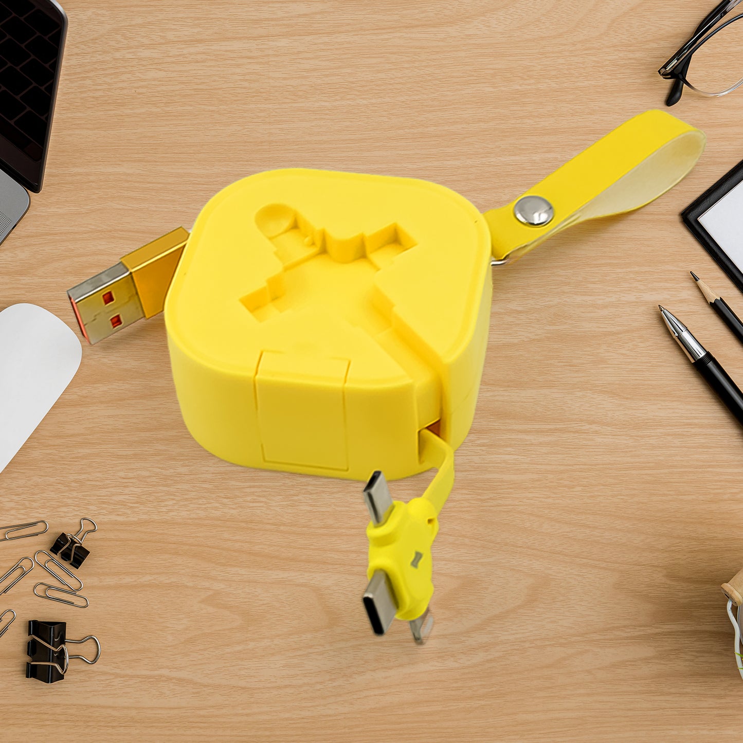 3 In 1 Retractable Charging Cable (1 Pc)