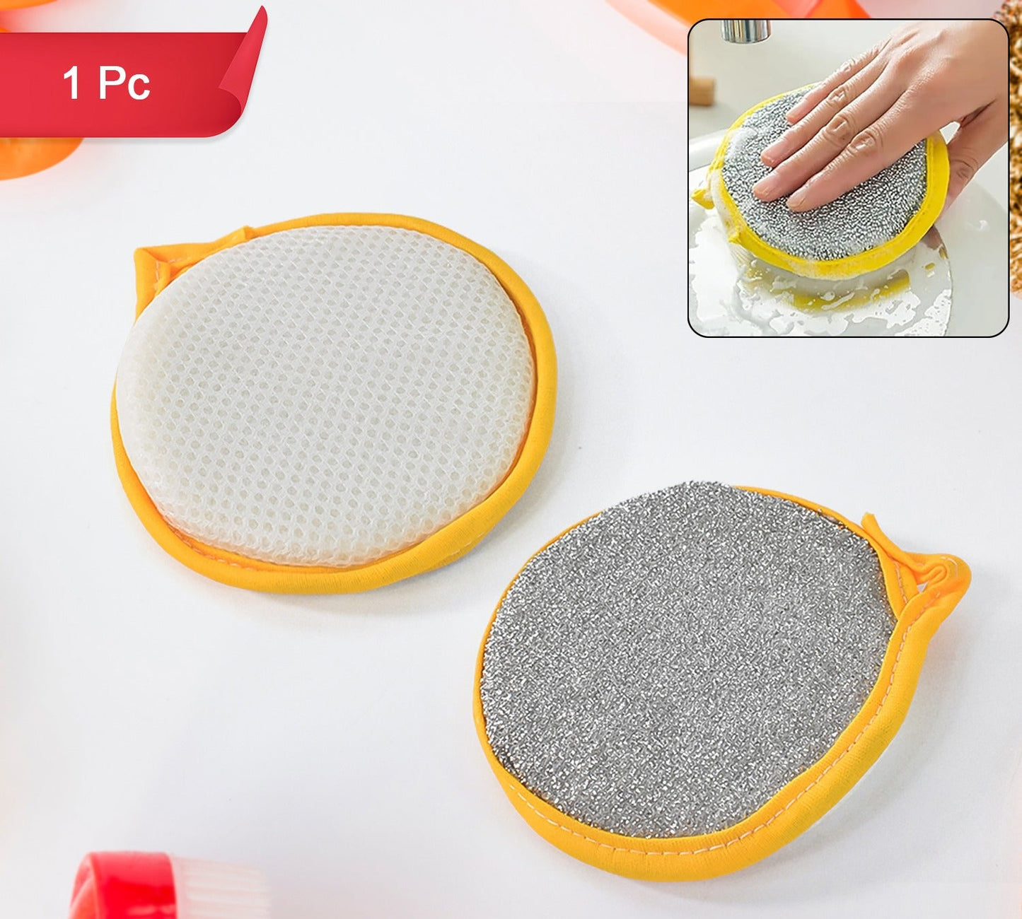 Double Side Dishwashing Sponge Brush