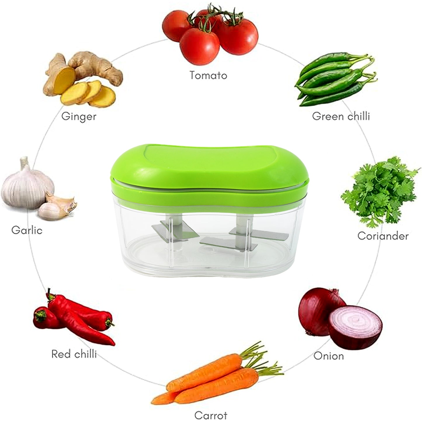 Manual Hand Push Garlic Cutter Vegetable Chopper (1 Pc)