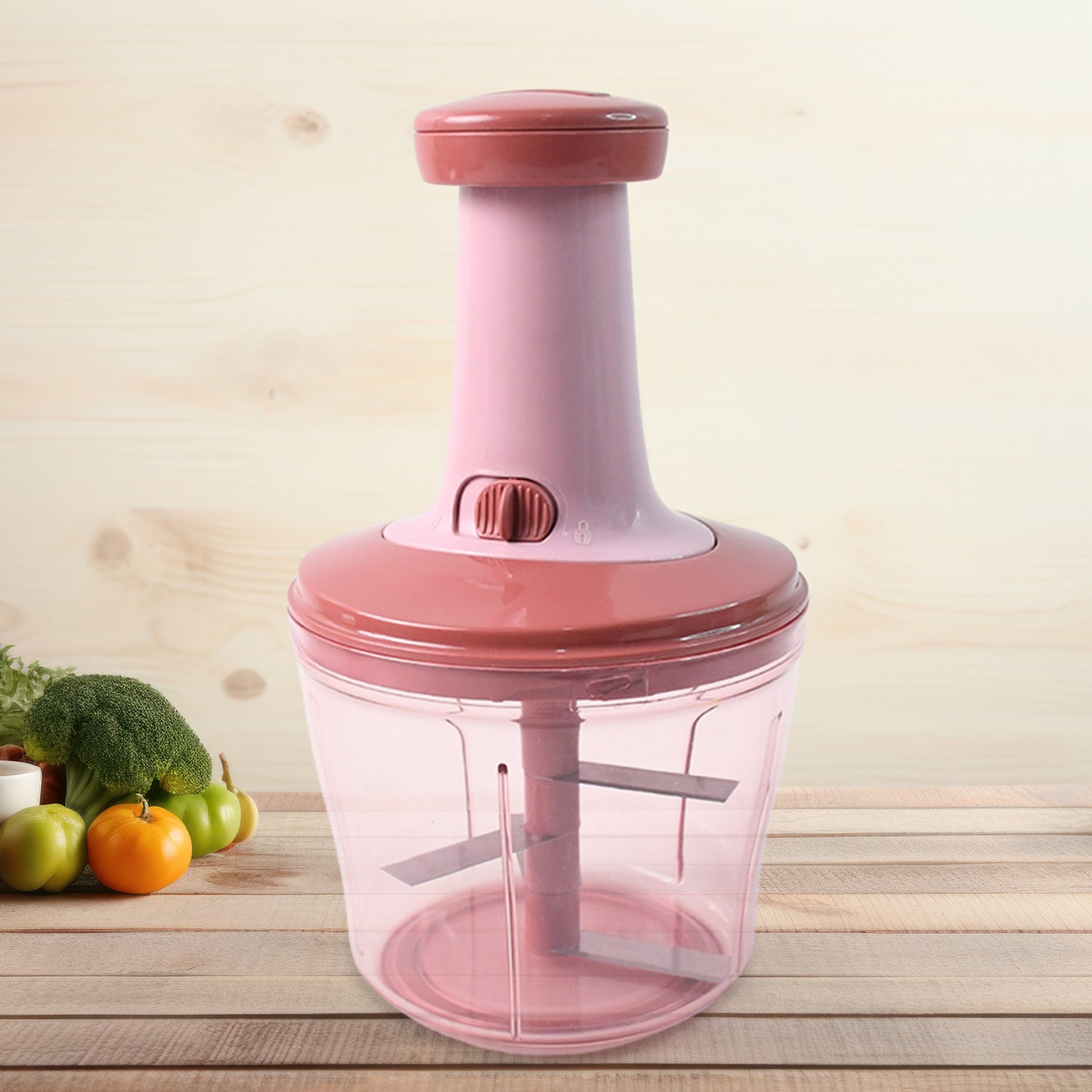 Push Chopper With Stainless Steel Blades (1000ml)