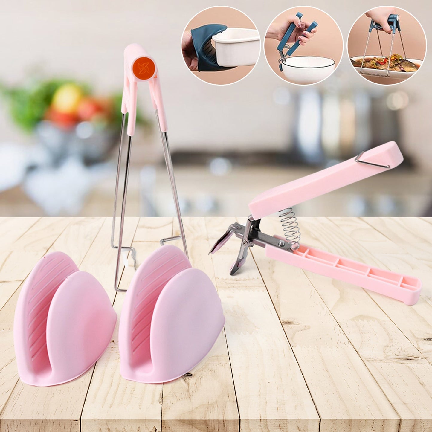 Heat-Resistant Kitchen Gloves Set (4-Piece)