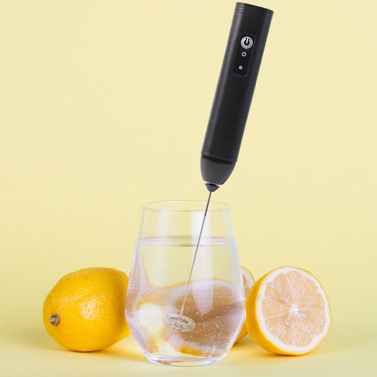 Electric Handheld Milk Frother with Steel Whisk