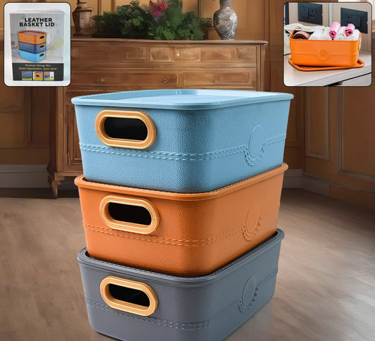 3-Piece Multipurpose Storage Basket Set with Handle