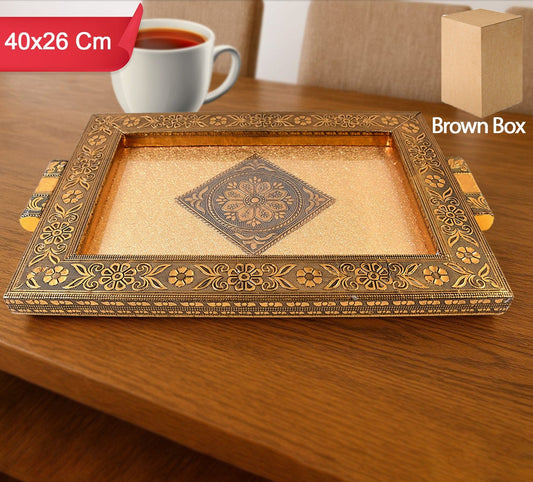 Premium Rajwadi Decorative Serving Tray (40x26 cm)
