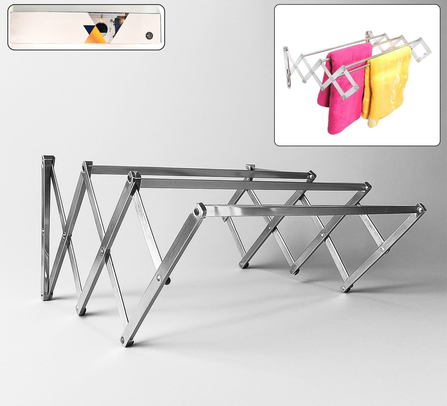 Stainless Steel Wall-Mounted Folding Drying Rack