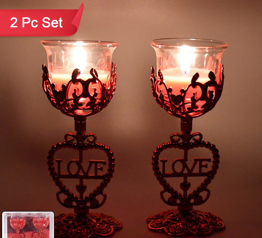 Tea Lights Holder Candle Stand (2 Pc Set)
