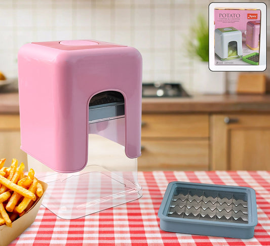 Heavy Duty Potato Chipser  Vegetable Chopper With Dual Blade Set