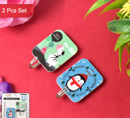Cartoon Hook Self-adhesive Hooks (2 Pc Set)