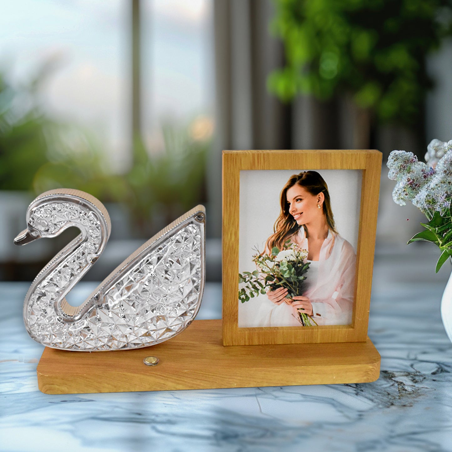 Duck Shape Cystal Led Lamp  Photo Frame