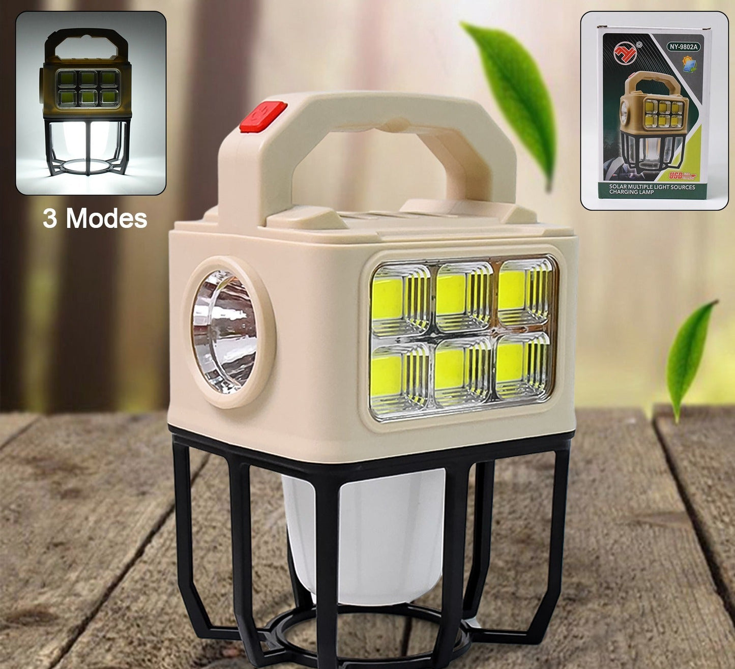 Solar Portable Camping Lantern 3 Light Modes
