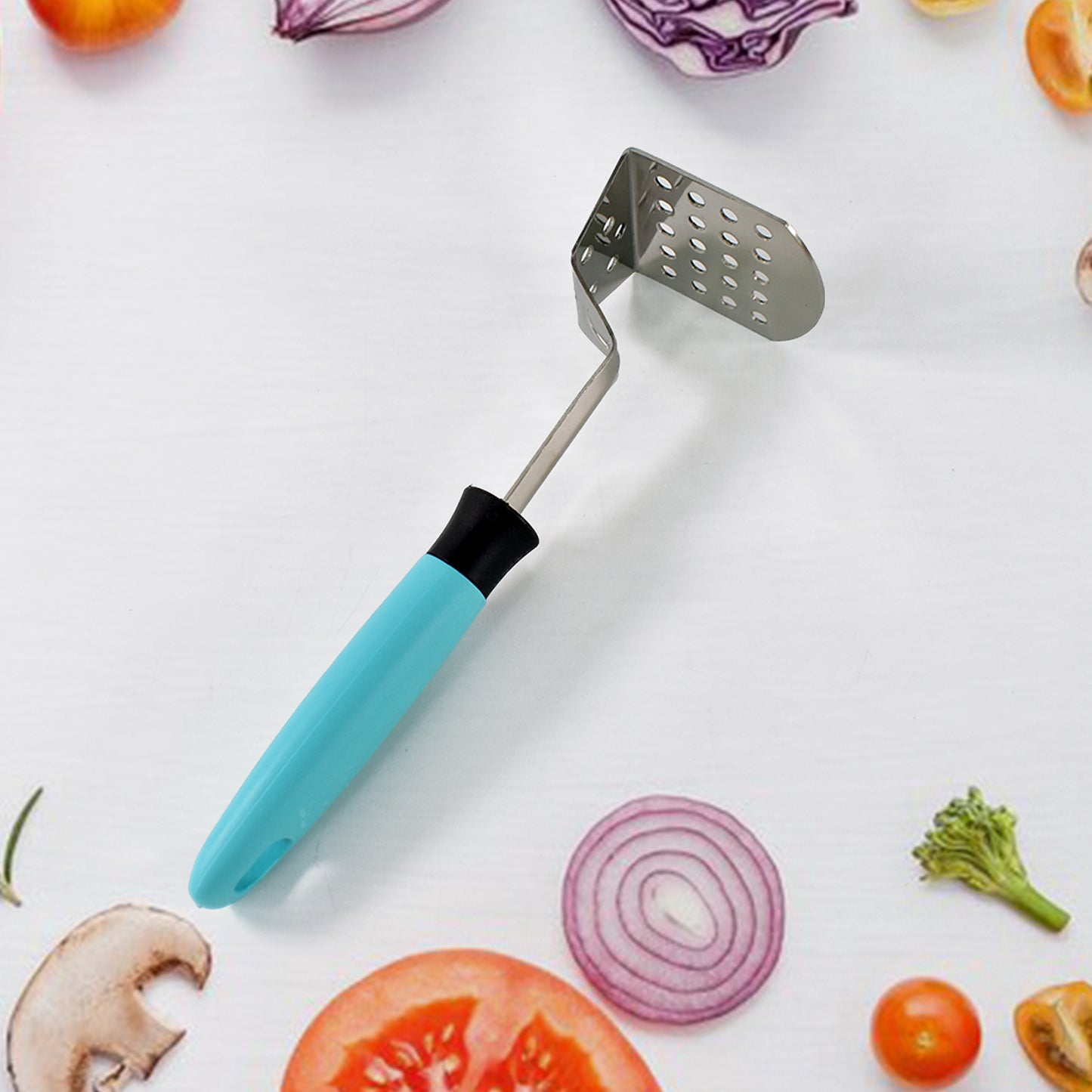 L-handle Stainless Steel Potato Masher Ergonomic Grip
