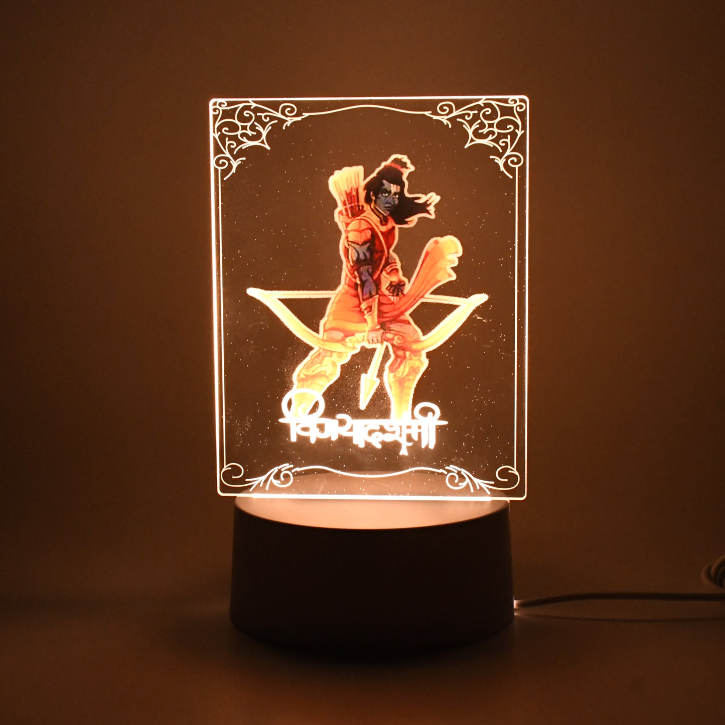 Beautiful 3d Lord Shree Ram Frame With Soft White Light