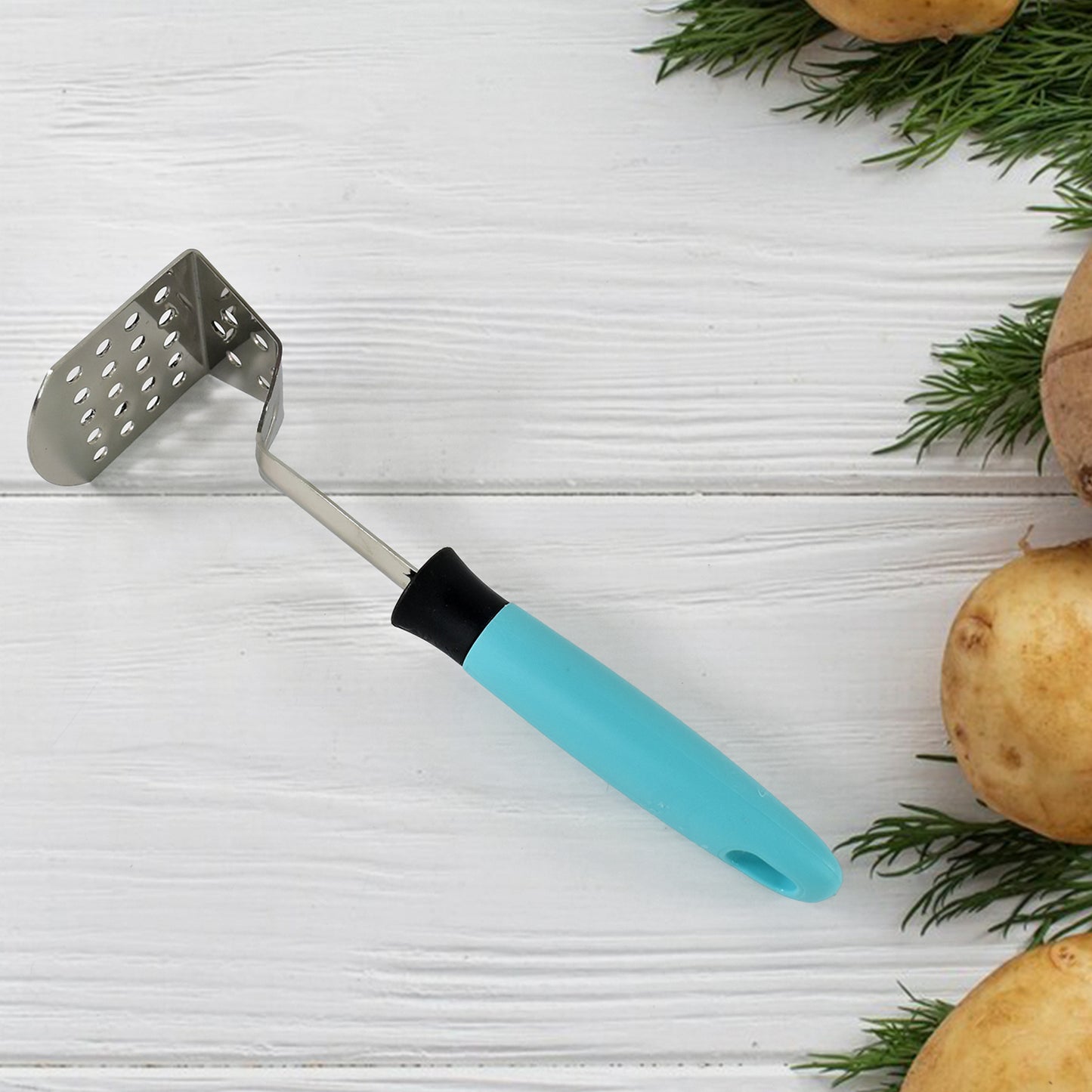 L-handle Stainless Steel Potato Masher Ergonomic Grip