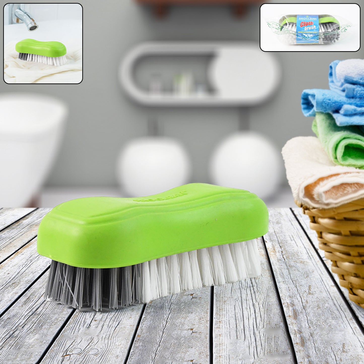 Multi-Purpose Cloth Washing Brush with Handle