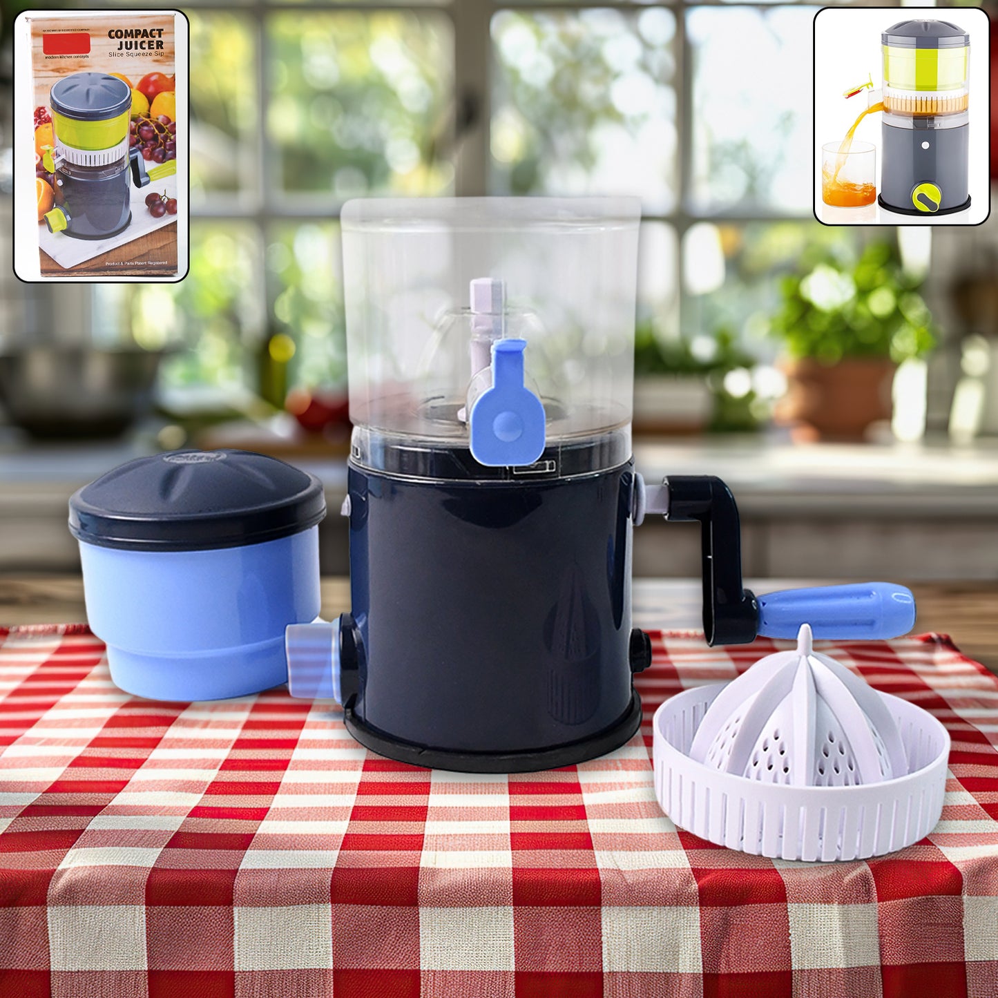 Hand Operated Compact Manual Juicer (Multicolor  1 Pc)