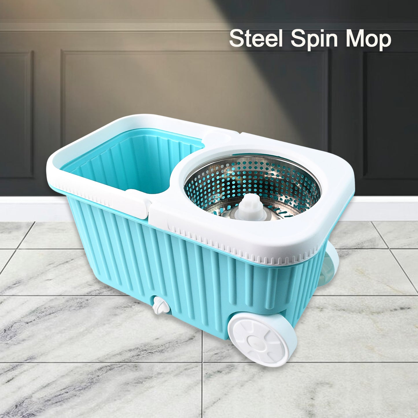 360 Spin Mop Cleaning System With Stainless Steel Spinner