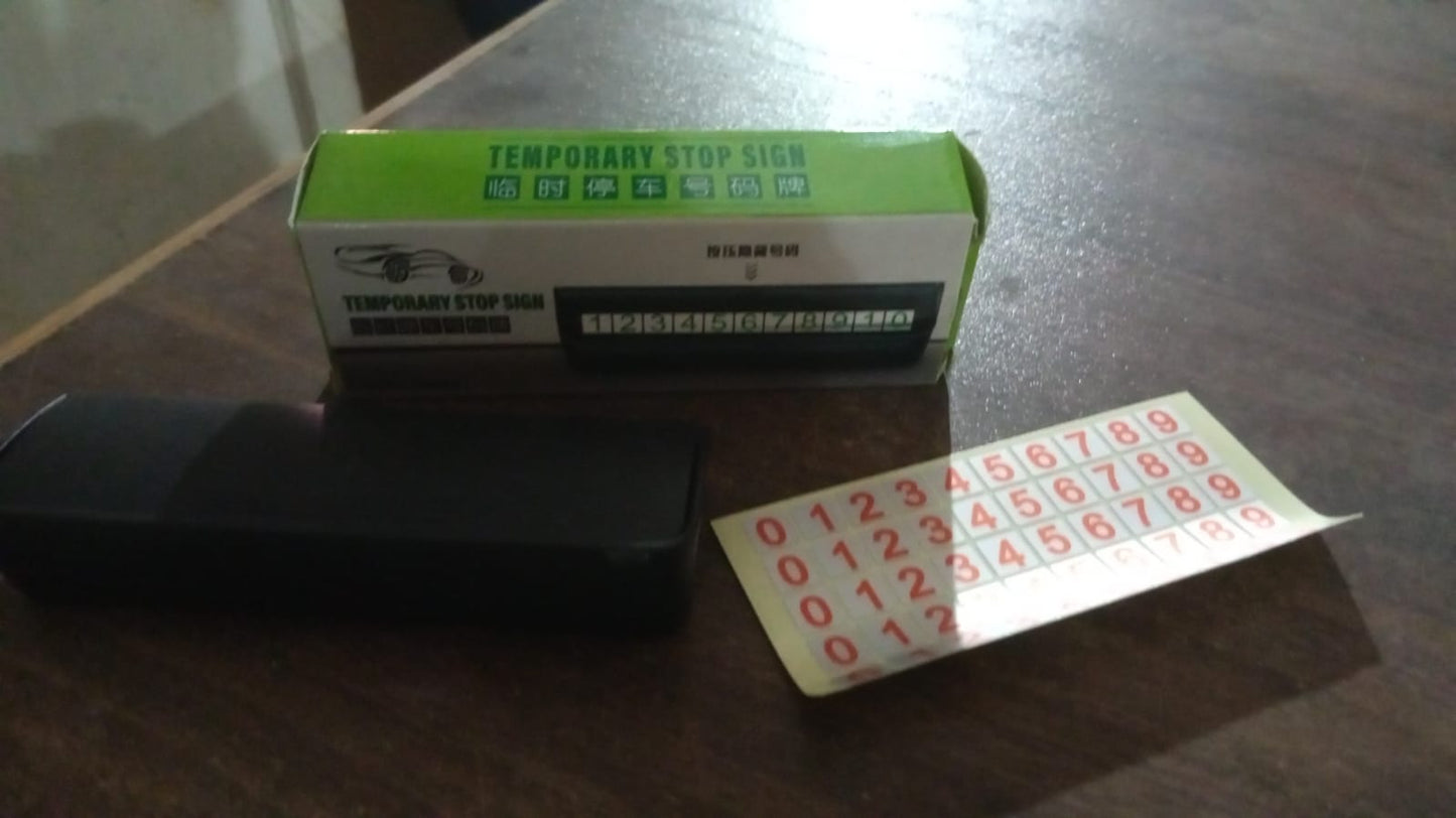 Car Parking Mobile Number Display With Magnetic Numbers Stickers (1pc)